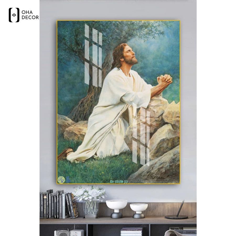 Thắp sáng thánh đường với các mẫu tranh công giáo tráng gương cho nhà thờ đẹp tại Tuyên Quang 2 Bức tranh công giáo tráng gương cho nhà thờ đẹp tái hiện cảnh Chúa Giêsu cầu nguyện