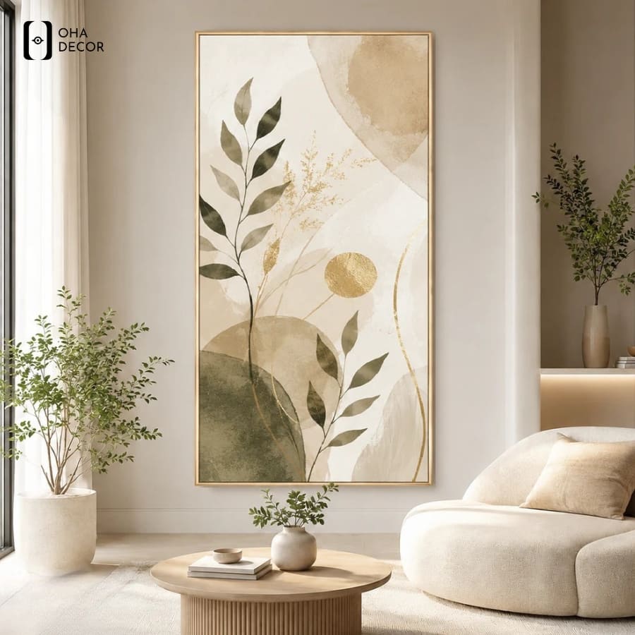 Tranh đơn BOHO Tối Giản Minimalism Lá Cây Lào Cai sở hữu độ bền màu vượt trội, không phai xỉn theo thời gian