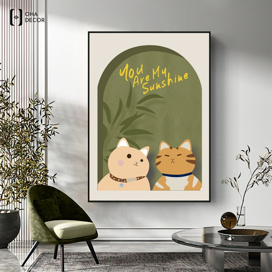 Tranh mèo decor quán cafe Hà Nam đẹp độc đáo thu hút khách hàng