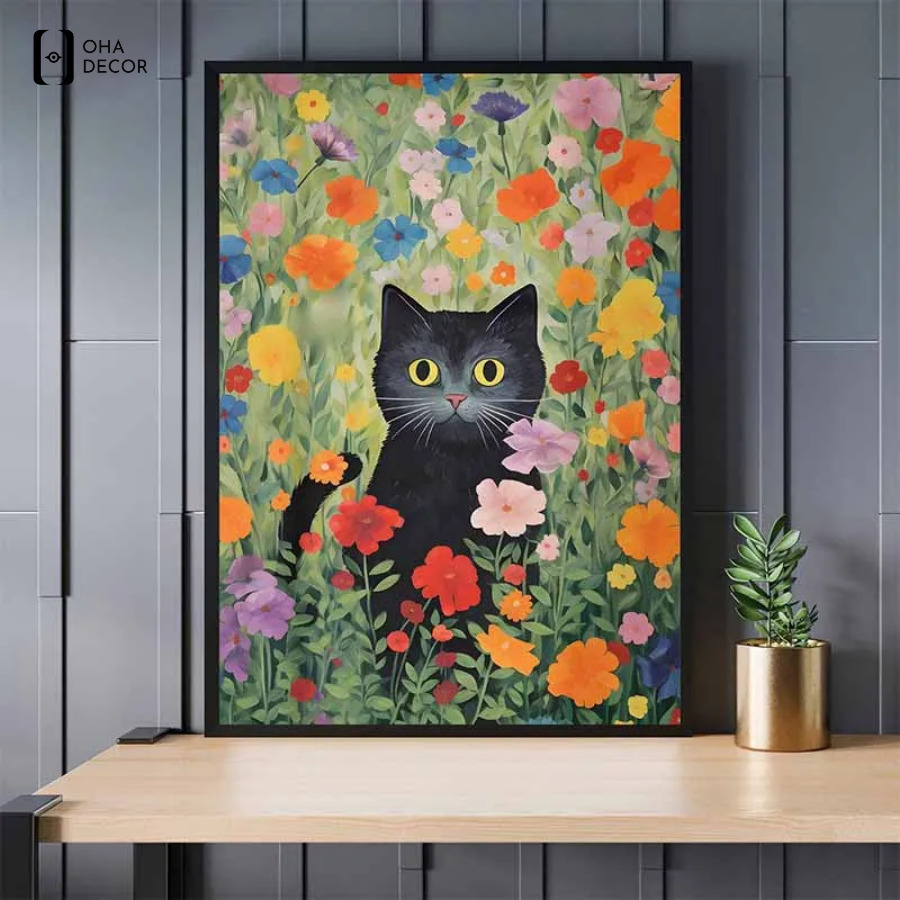 Tranh mèo decor quán cafe Hà Nam đẹp độc đáo thu hút khách hàng