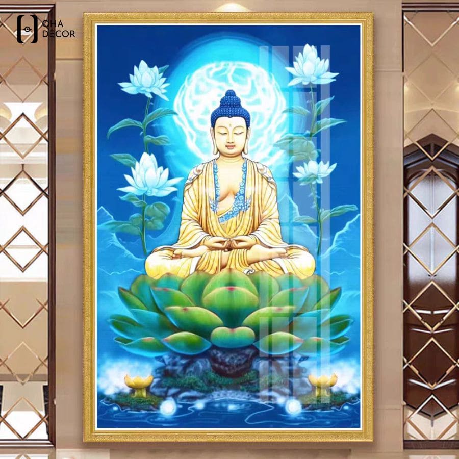 Tranh phật cổ xưa tráng gương phòng thờ mang lại sự thư thái và thức tỉnh tâm hồn hướng thiện