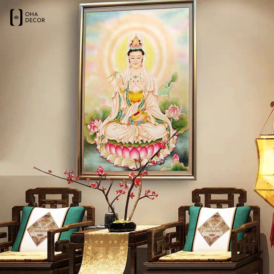 Oha Decor phân phối dòng tranh phật cổ xưa tráng gương phòng thờ cao cấp và tinh xảo tại Tuyên Quang