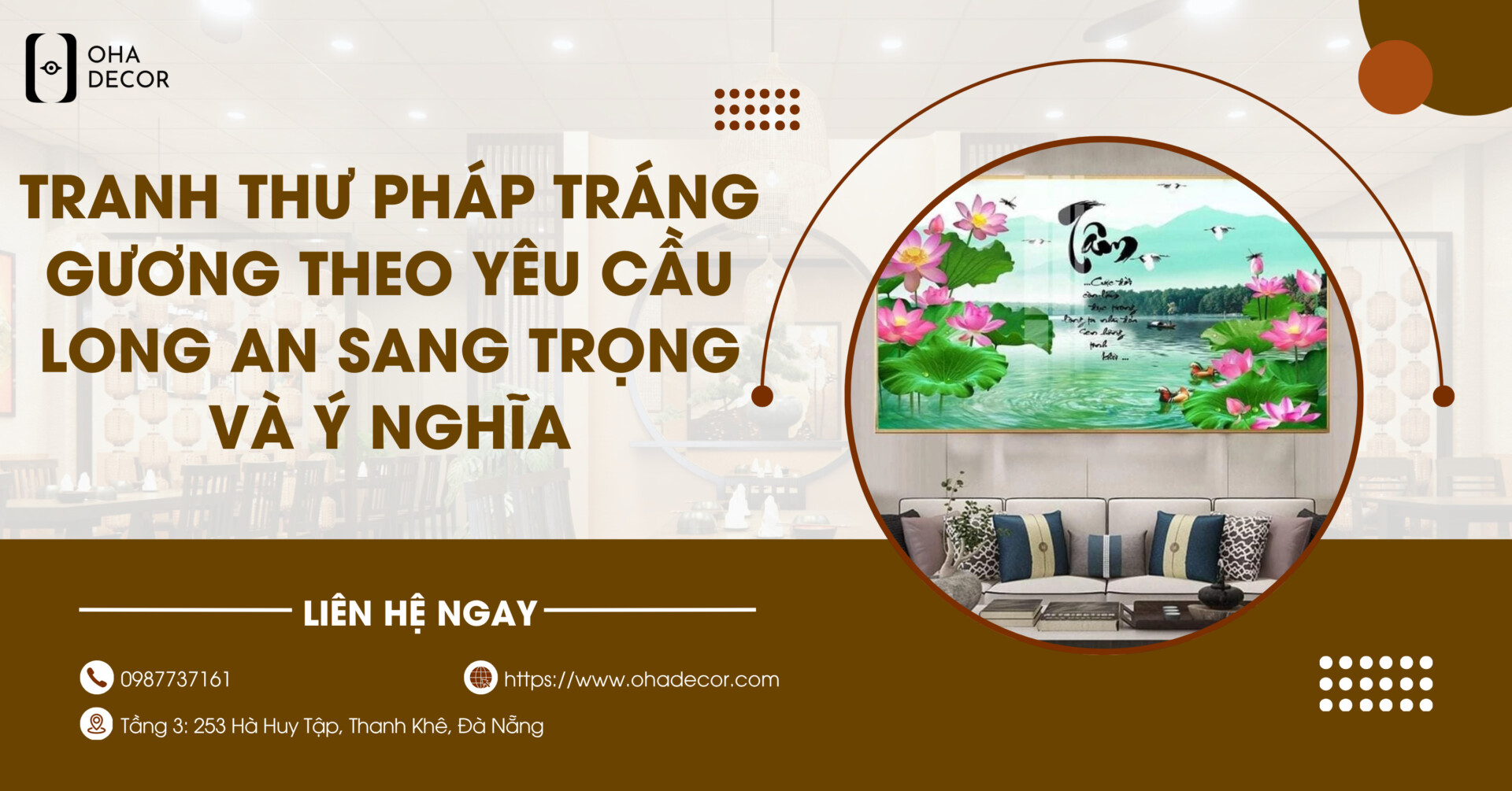 Tranh thư pháp tráng gương theo yêu cầu Long An