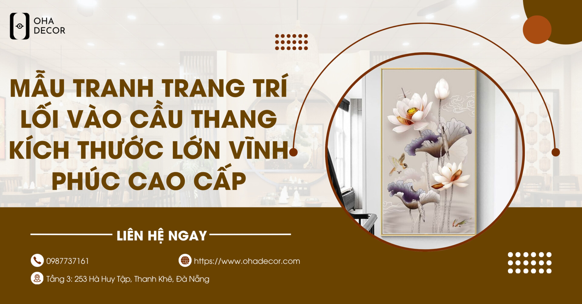 Tranh trang trí lối vào cầu thang kích thước lớn vĩnh phúc