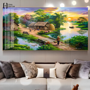Tranh treo tường phòng khách Long An tạo cảm giác thư giãn cho người dùng