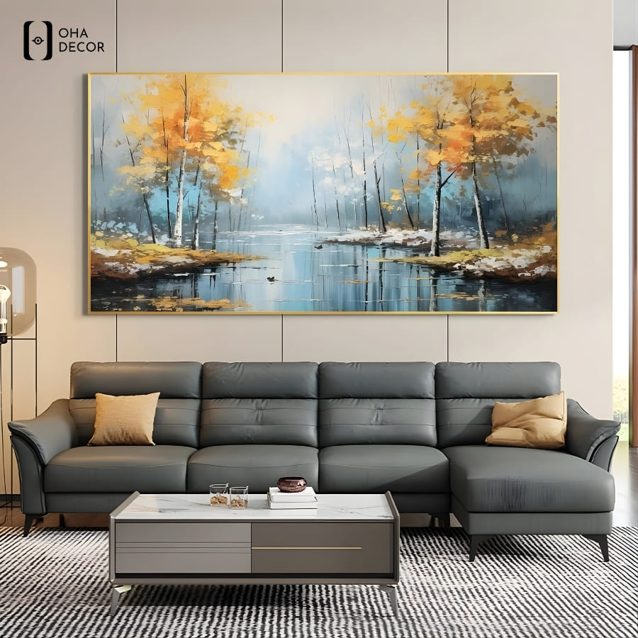 Phối tranh treo tường trang trí khách sạn cao cấp an giang theo phong cách kiến trúc độc đáo