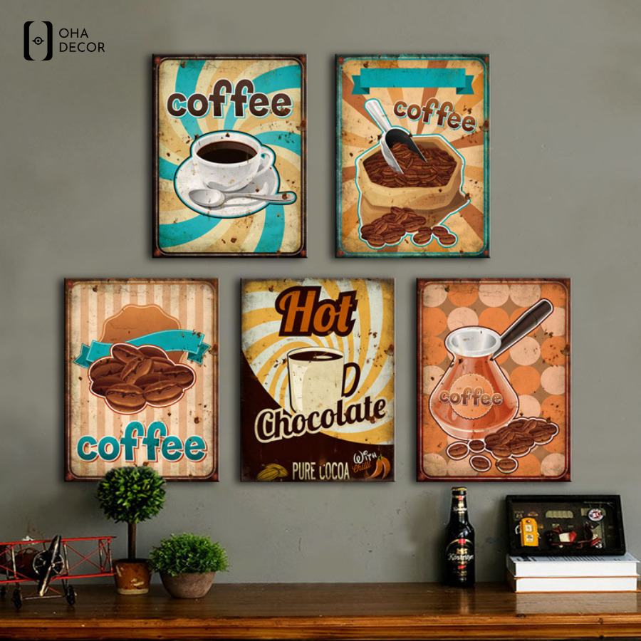 Tranh decor cafe Long Xuyên tạo dấu ấn riêng cho từng phong cách quán 5 Đặt tranh decor cafe Long Xuyên tại Oha Decor