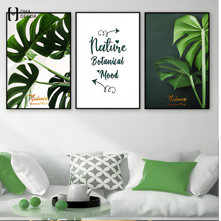 Mẫu tranh lá cây decor spa Thuận An được yêu thích