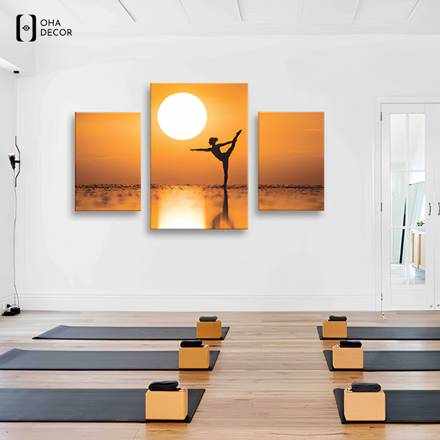 Tranh cho phòng yoga Thuận An với bố cục tối giản
