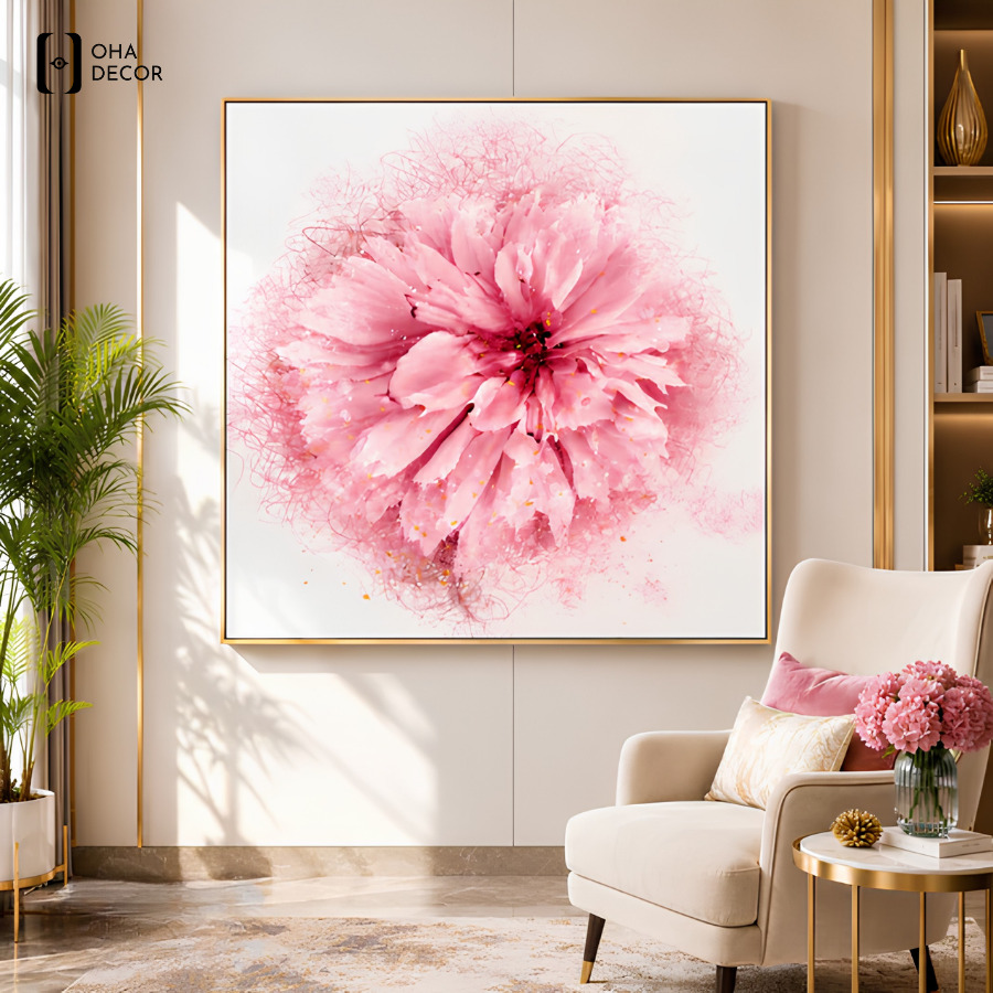 Tranh hoa nhẹ nhàng decor nhà đẹp Long Xuyên cho tổ ấm hiện đại 4 Tranh hoa nhẹ nhàng decor nhà đẹp Long Xuyên hài hòa với mọi không gian