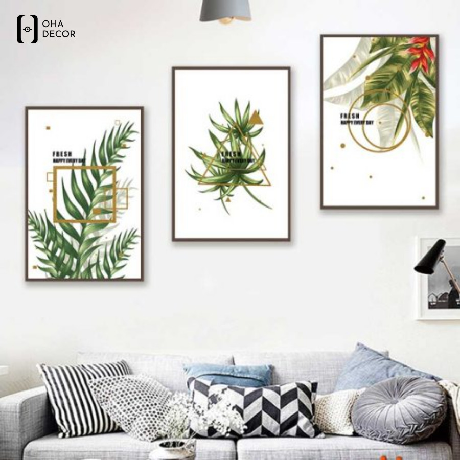 Tranh lá cây decor spa Thuận An phù hợp từng không gian