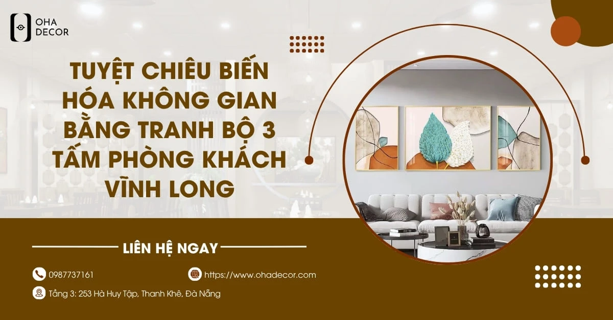Tranh bộ 3 tấm phòng khách Vĩnh Long