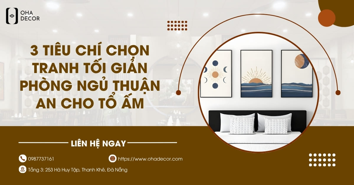 Tranh tối giản phòng ngủ Thuận An cho tổ ấm