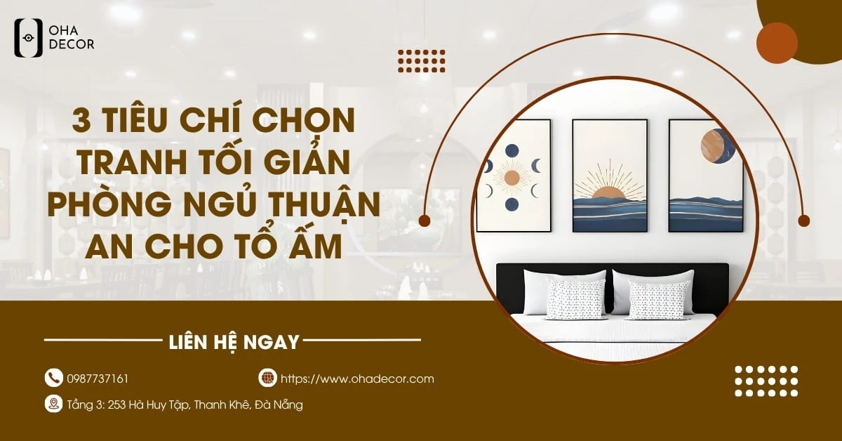 Tranh tối giản phòng ngủ Thuận An cho tổ ấm