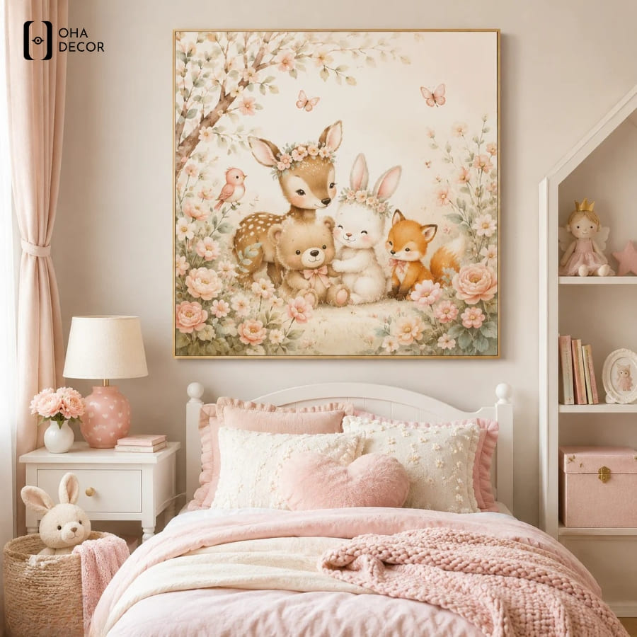 Top 6 mẫu tranh dễ thương phòng ngủ tặng con An Giang giúp trẻ khơi nguồn sáng tạo 6 Oha Decor chuyên dòng tranh dễ thương phòng ngủ tặng con an giang chất lượng và kháng nước vượt trội