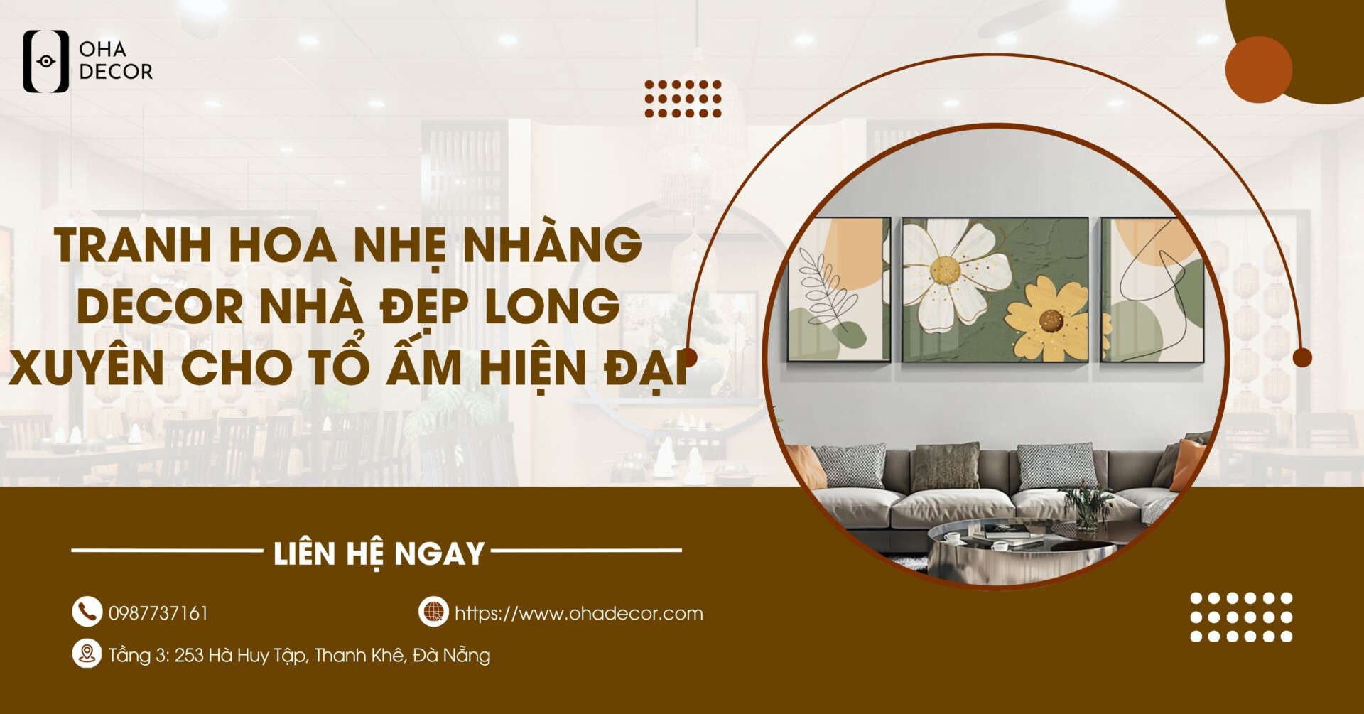 Tranh hoa nhẹ nhàng decor nhà đẹp Long Xuyên