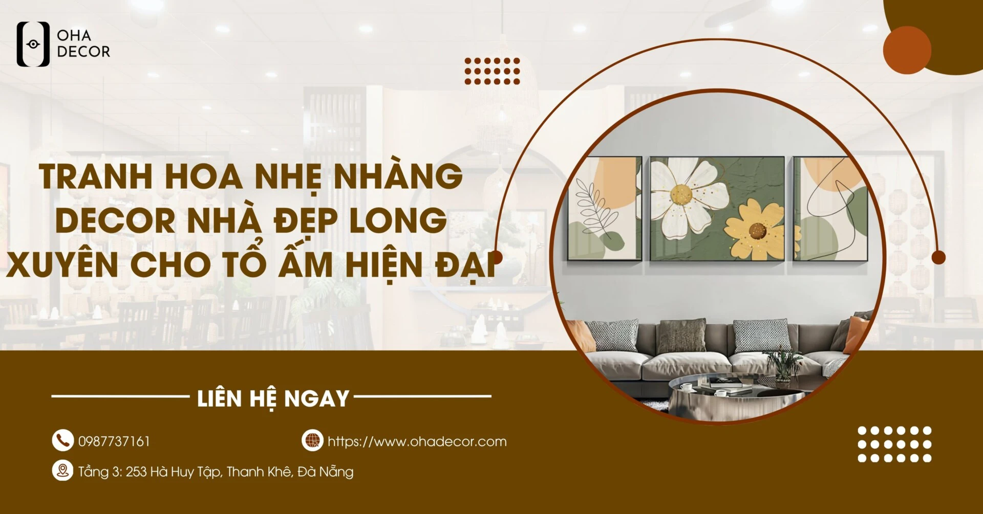 Tranh hoa nhẹ nhàng decor nhà đẹp Long Xuyên