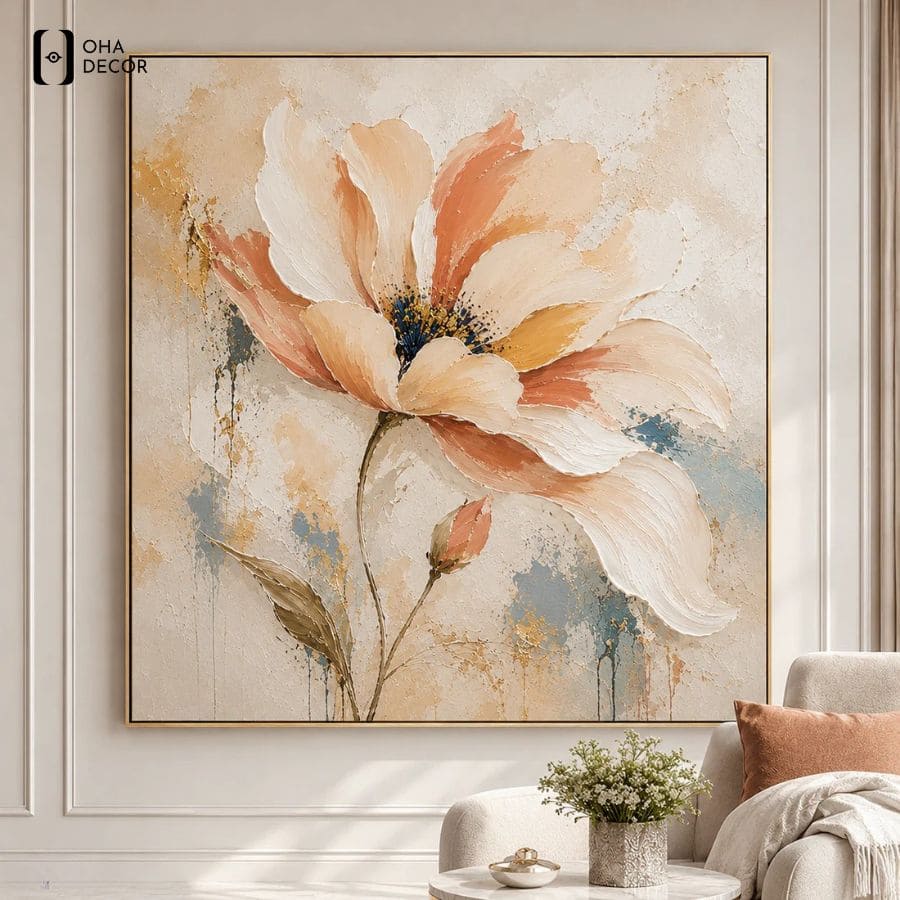 Gợi ý phối màu 3 mảng không gian với tranh hoa nhẹ nhàng Vĩnh Long 6 Mẫu tranh hoa nhẹ nhàng vĩnh long cao cấp từ oha decor chống ẩm mốc và có độ bền cao